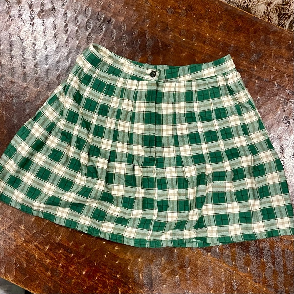 Urban Outfitters Green Checkered Plaid Mini Skirt Women’s Size Medium